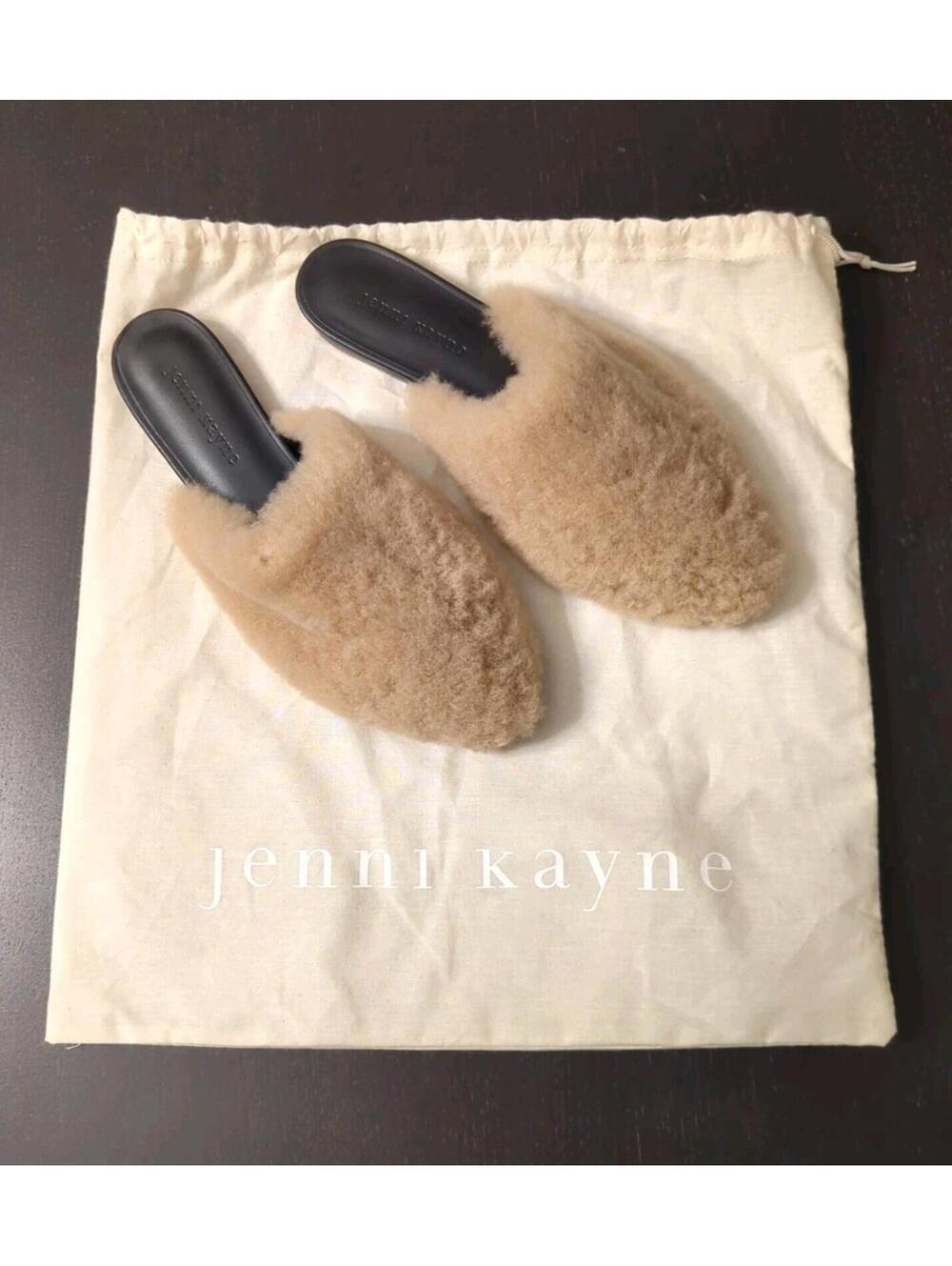Jenni Kayne NWOB Shearling Wool Mule Natural Color Flats Size 37 (US 7) Leather